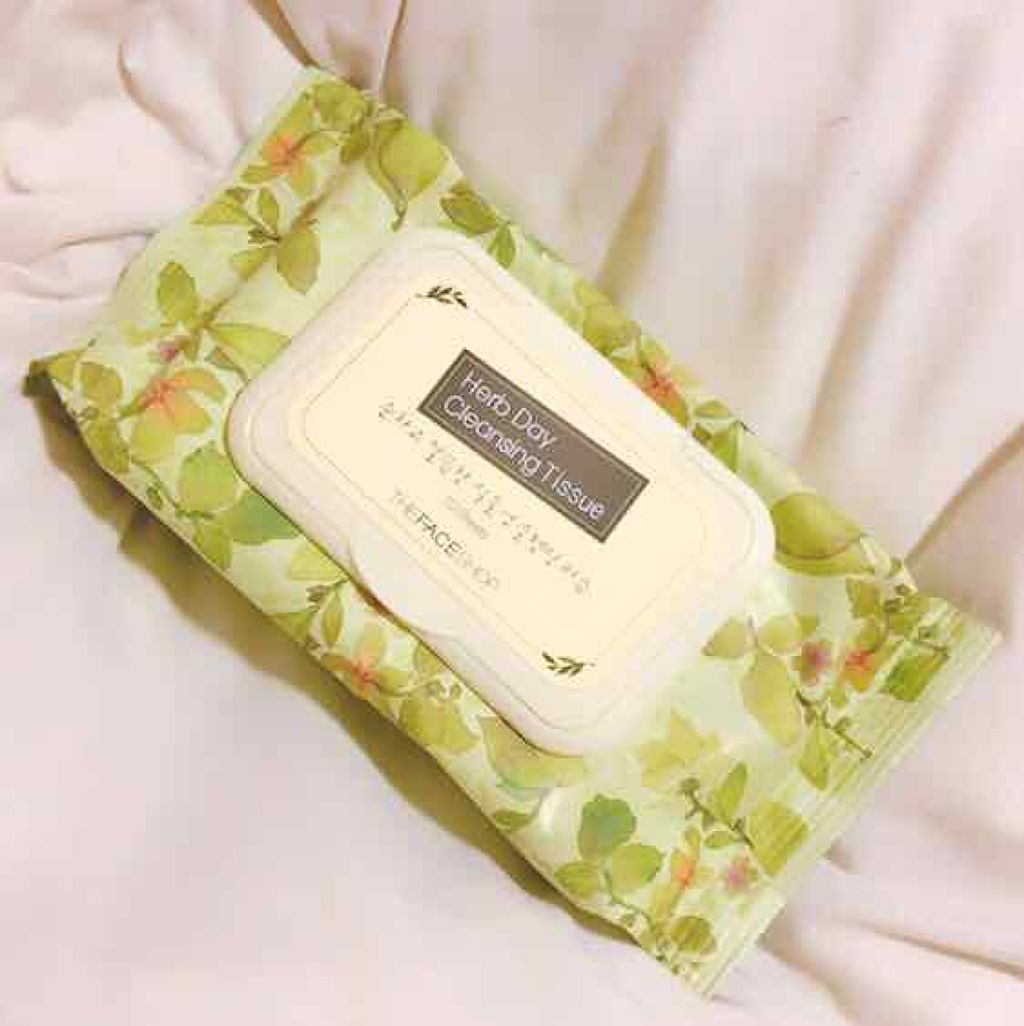 Herb Day Cleansing Tissue The Face Shopの口コミ 韓国の自然派コスメのクレンジングシートのよ By にゃーこ 敏感肌 30代後半 Lips