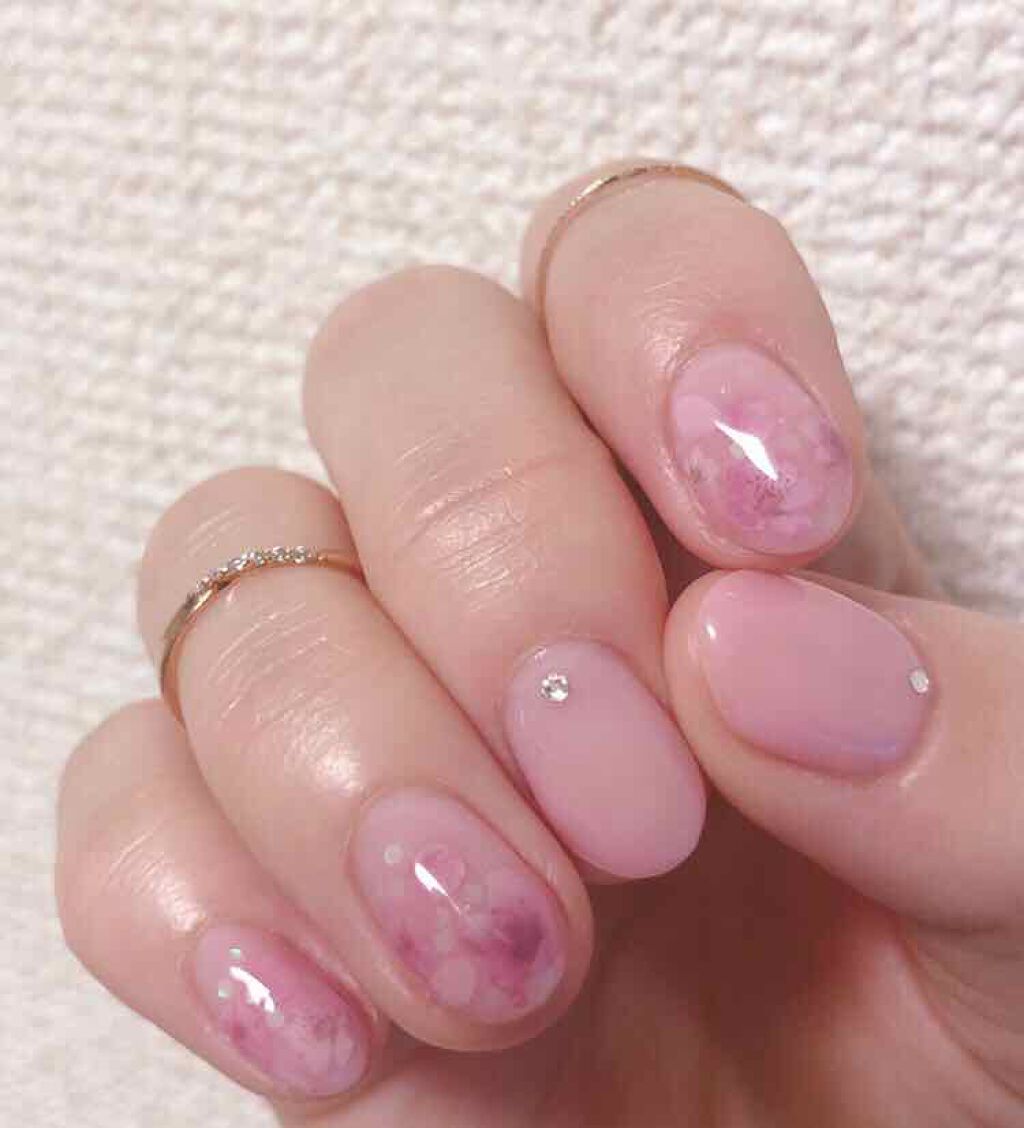 ダイソーネイルシール Daisoを使った口コミ やっと桜ネイルできました 開花に間に合っ By にーぼ 混合肌 Lips