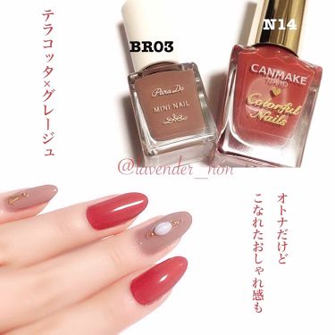 カラフルネイルズ Canmakeを使った口コミ ひさしぶりネイルテラコッタ グレージュ By のん 混合肌 30代前半 Lips