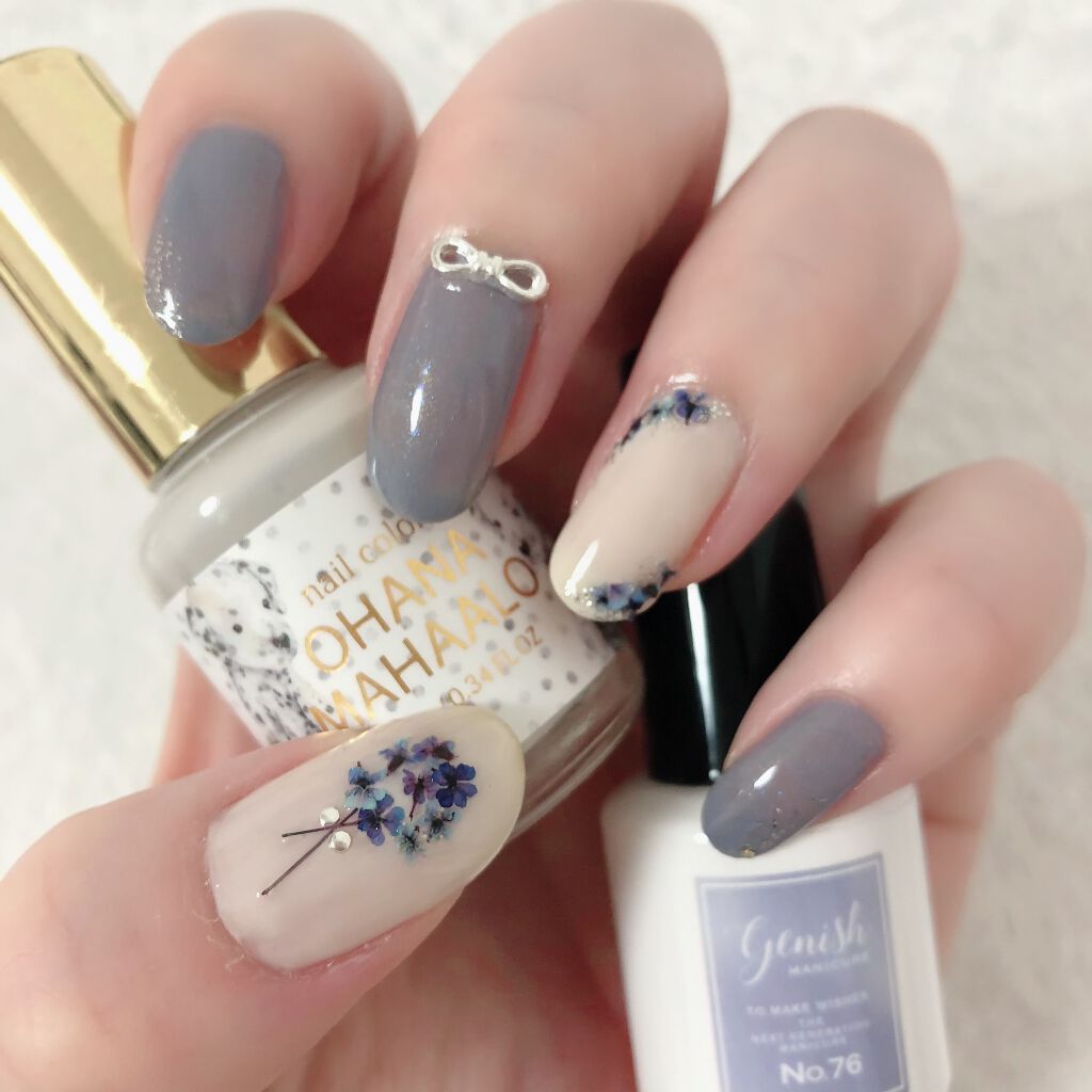 ネイルポリッシュ Planet Nailを使った口コミ ブルーの押し花ネイル青は ジーニッシュマニ By Rabbit 乾燥肌 Lips