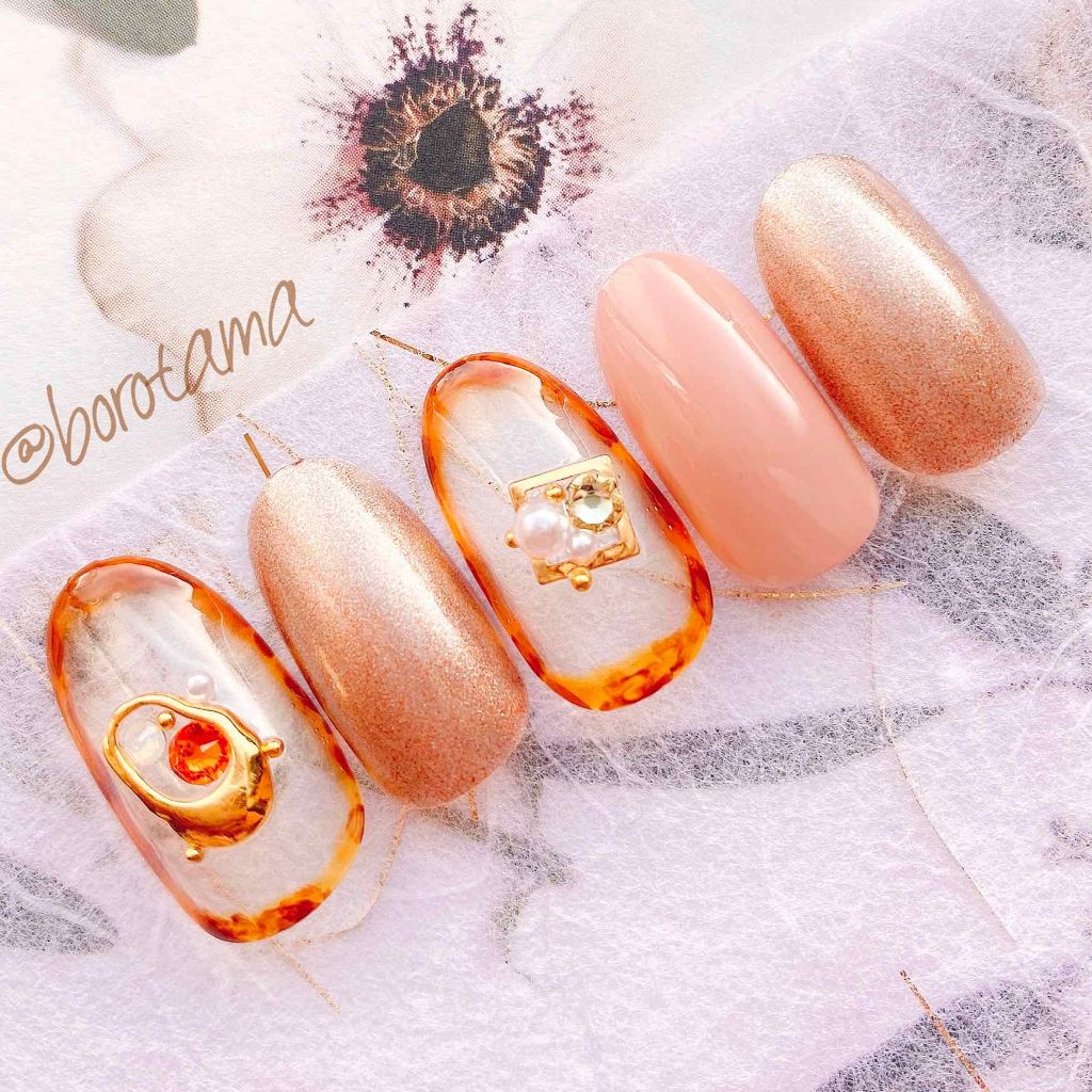 ネイルホリック ネイルホリックを使った口コミ 囲みべっ甲ネイル Howto べっ甲ネイ By Borotama 混合肌 Lips