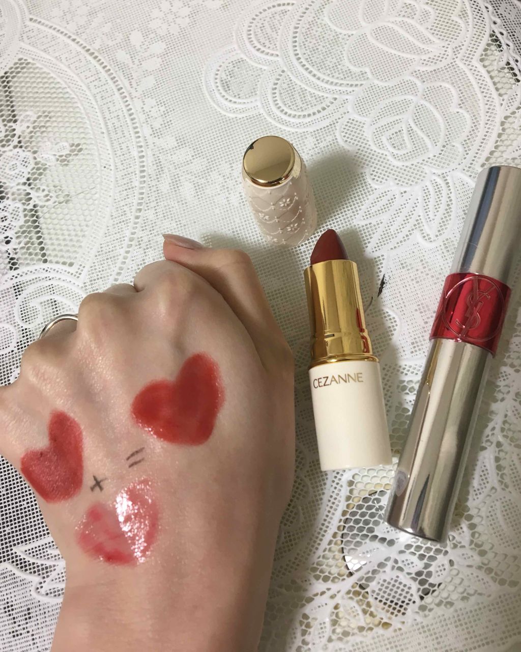 ヴォリュプテ ティントインオイル Yves Saint Laurent Beauteを使った口コミ セザンヌラスティングリップカラーn407 By 蘭 Lips