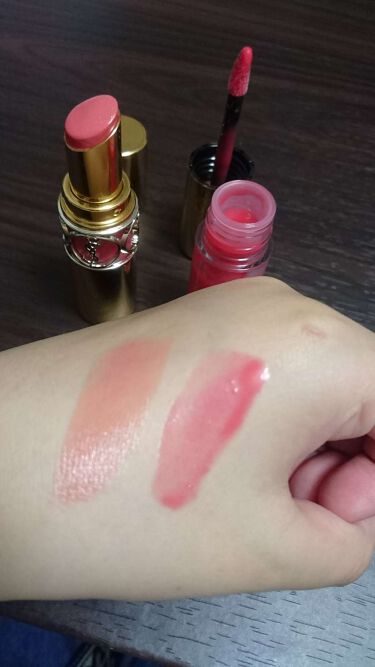 ルージュ ヴォリュプテ シャイン/YVES SAINT LAURENT BEAUTE/口紅を使ったクチコミ（2枚目）